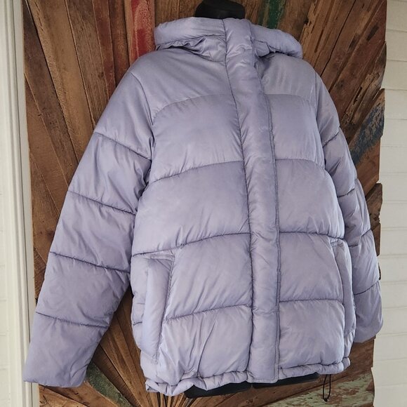 Everlane Renew puffer  double sided zipper hooded lavender coat/jacket S pockets - Picture 2 of 15
